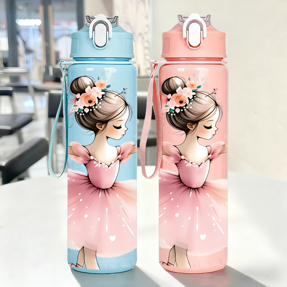 Sports Equipment Types - Ballerina Print 750ml Sports Water Bottle