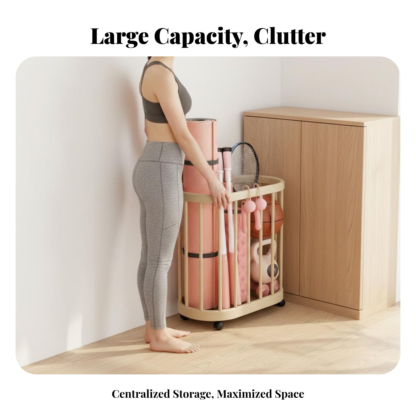 Exercise Mat and Sphere Storag - Sports Equipment Cart 评论和价格