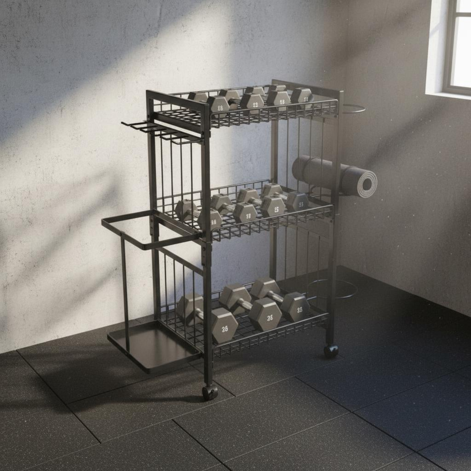 Mobile Gym Equipment Rack Spac - Sports Equipment Storage Rack 评论和价格