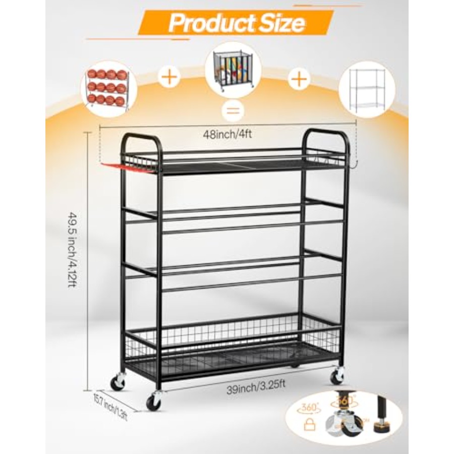 Garage Sports Equipment Organi - Sports Equipment Storage Rack 评论和价格