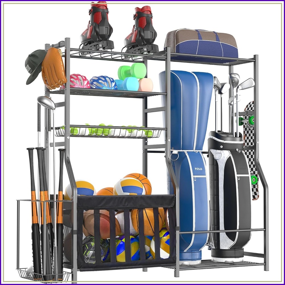 Heavy Duty Garage Sports Equip - Sports Equipment Storage Rack 评论和价格