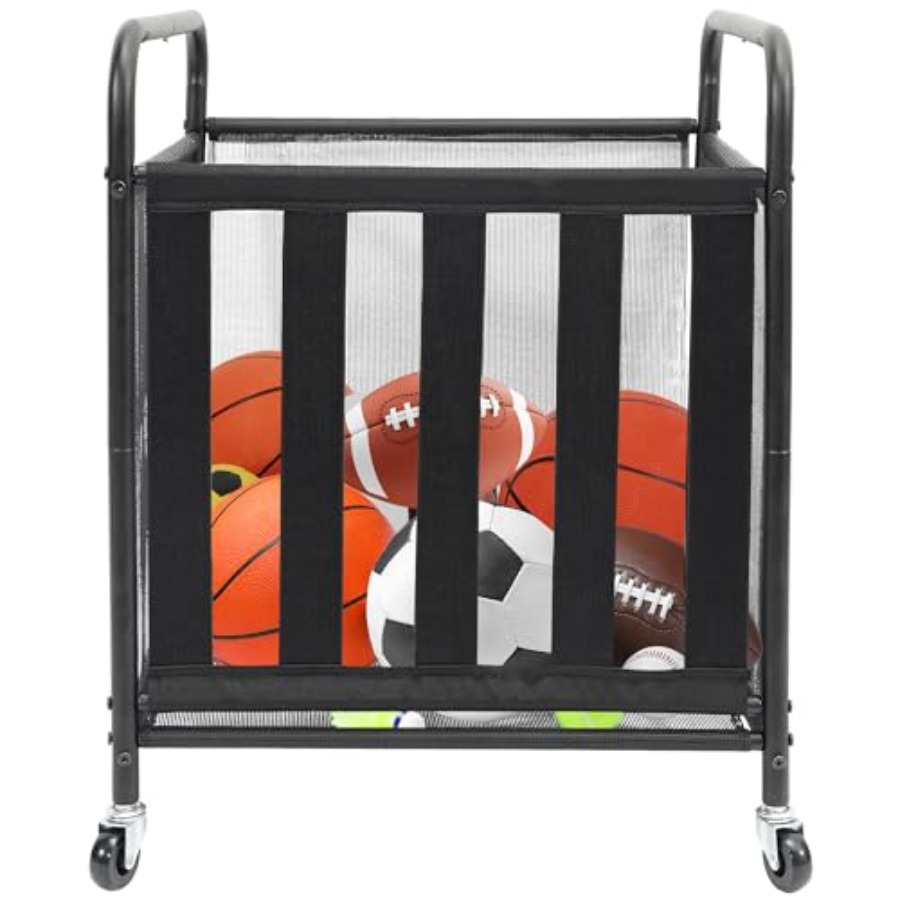 Rolling Sports Ball Storage Ca - Sports Equipment Cart 评论和价格