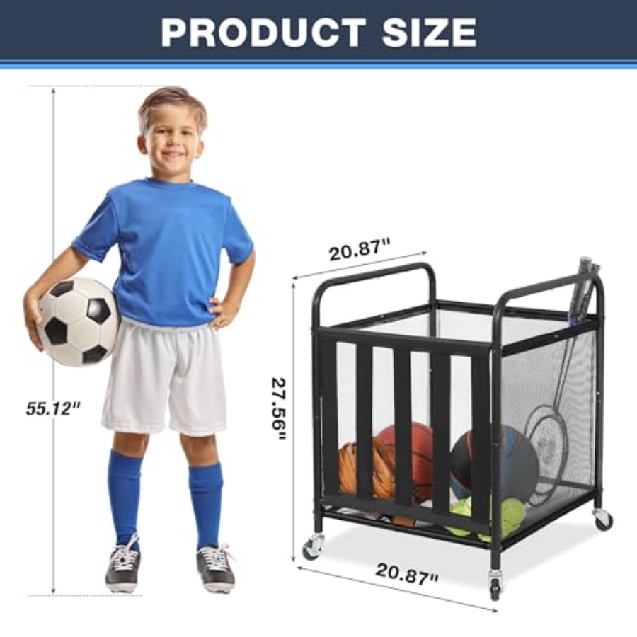 Rolling Sports Ball Storage Ca - Sports Equipment Cart 评论和价格