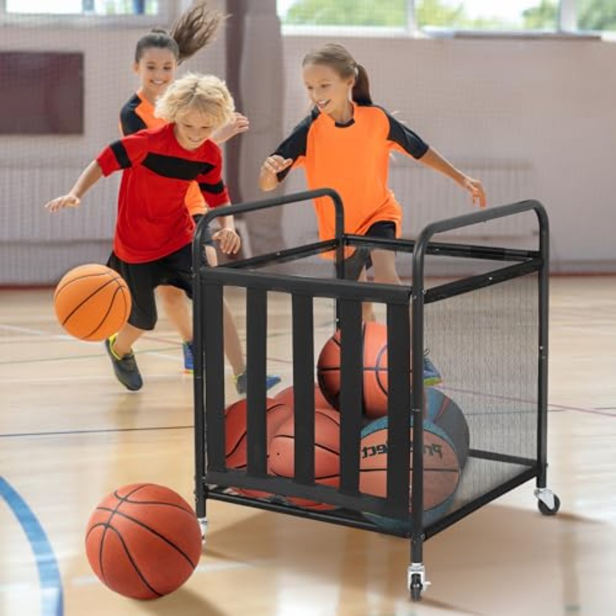 Rolling Sports Ball Storage Ca - Sports Equipment Cart 评论和价格