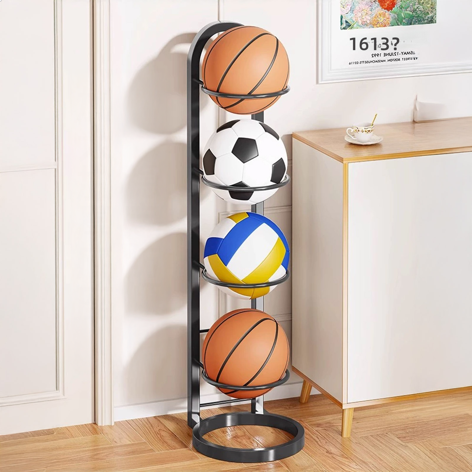 Foldable Basketball Rack Multi - Sports Equipment Storage Rack 评论和价格