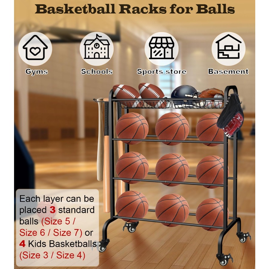 Basketball Racks Holder for Ba - Sports Equipment Storage Rack 评论和价格