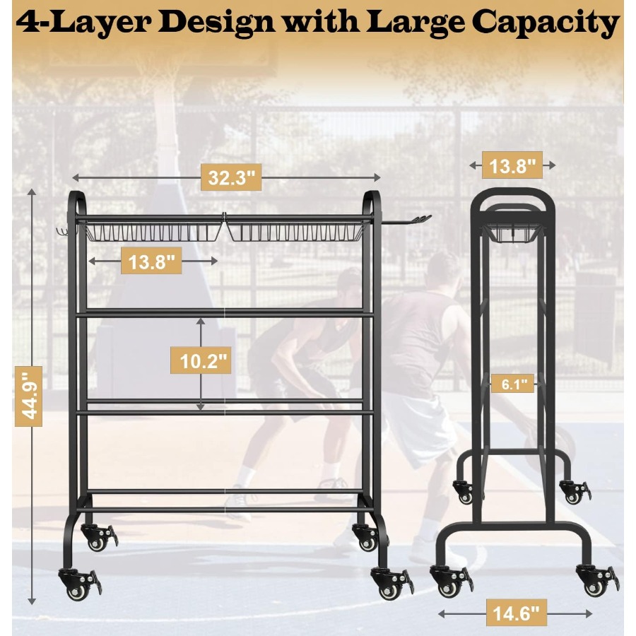 Basketball Racks Holder for Ba - Sports Equipment Storage Rack 评论和价格