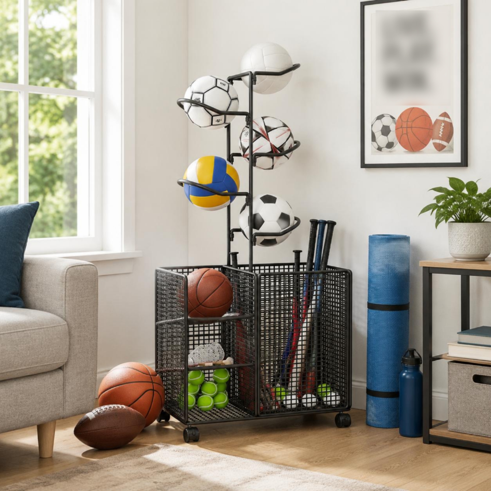 Sports Storage Rack Curved Hol - Sports Equipment Types 评论和价格