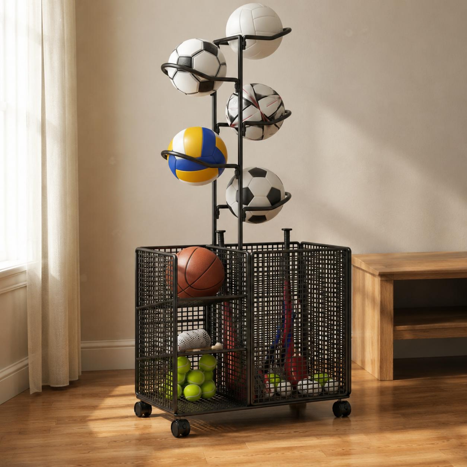 Sports Storage Rack Curved Hol - Sports Equipment Types 评论和价格