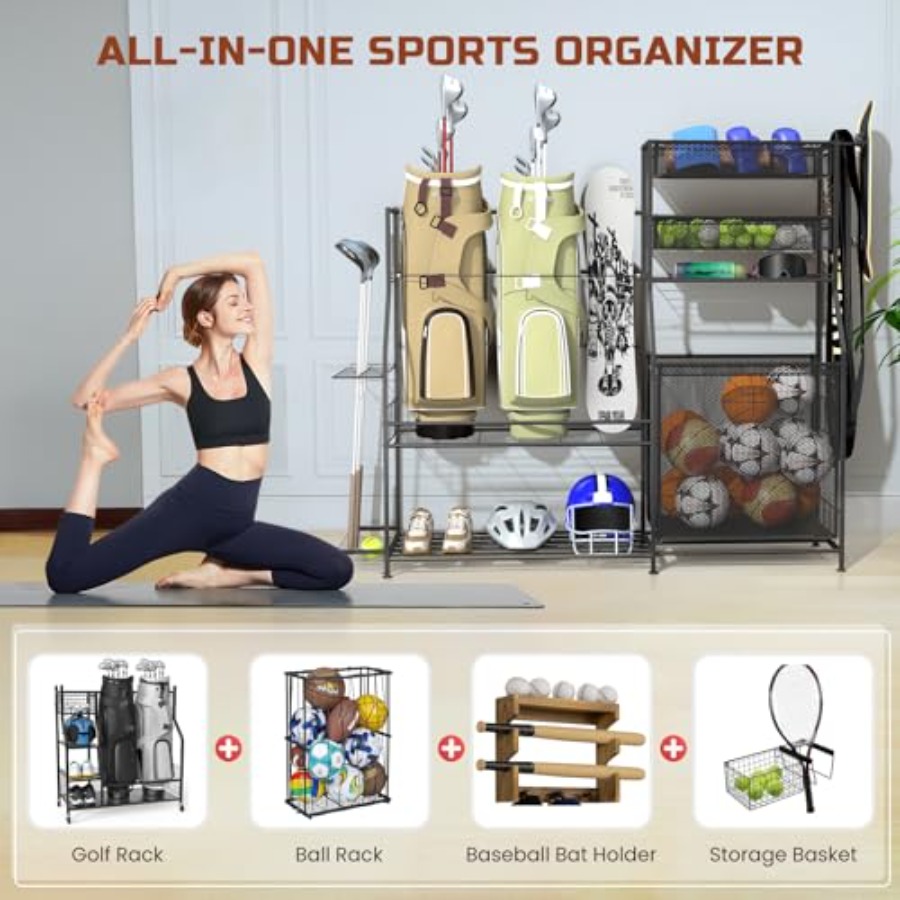 Garage Sports Equipment Organi - Sports Equipment Storage Rack 评论和价格