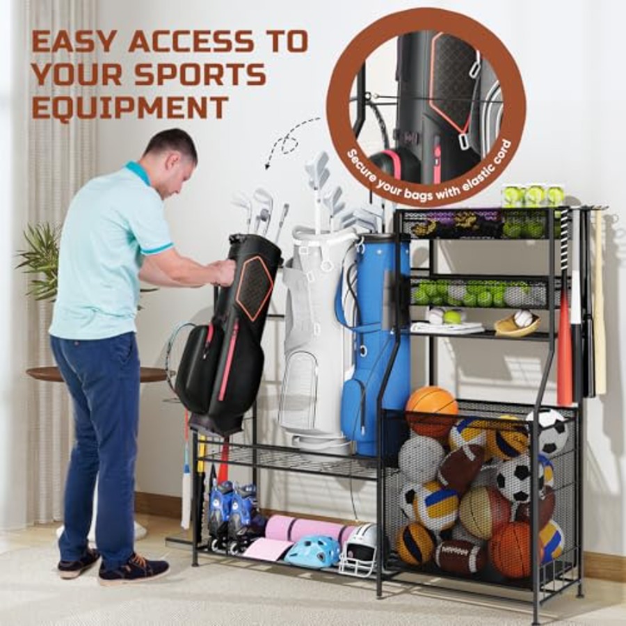 Garage Sports Equipment Organi - Sports Equipment Storage Rack 评论和价格