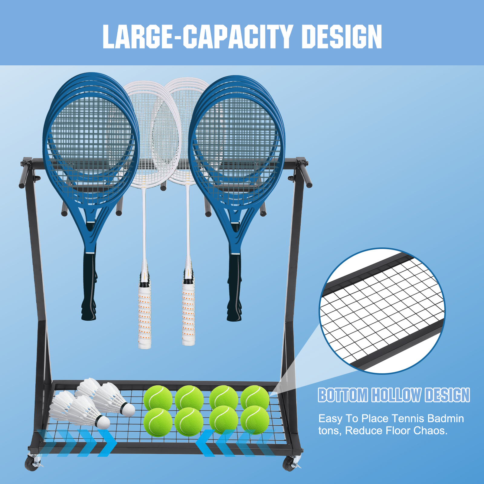Rolling Heavy Duty Tennis Ball - Sports Equipment Cart 评论和价格