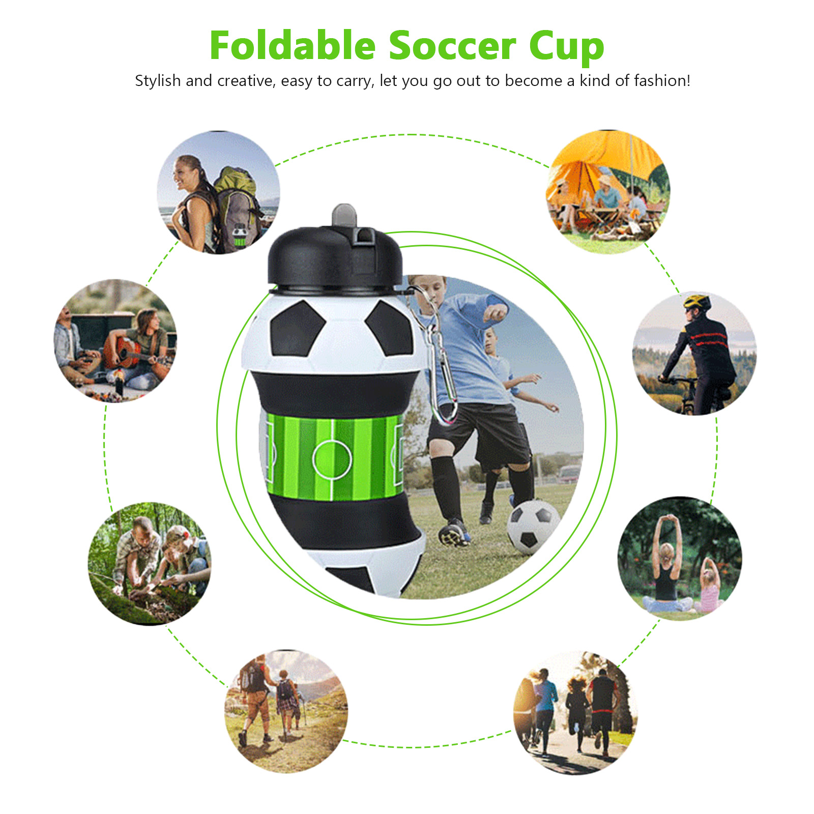 550ml Foldable Football Water  - Sports Equipment Types 评论和价格